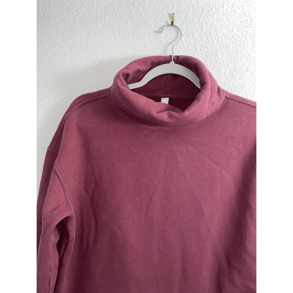 Athleta 24/7 Funnel Neck Pullover Sweatshirt Size Small Maple Red - Picture 2 of 8